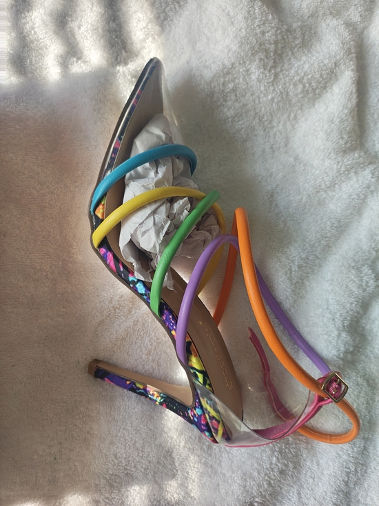 Shoe Dazzle Shoes - Shoe Dazzle Rainbow Multistrap Stiletto Sandal